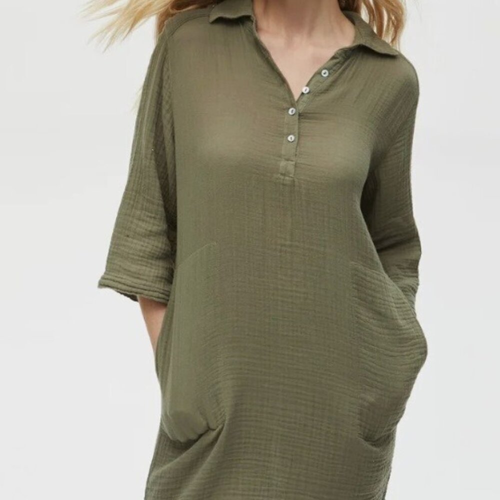 Michael Stars Olive Green Gauze Cotton Tunic‎ Dress – Women’s S